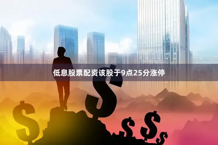 低息股票配资该股于9点25分涨停